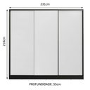 Ver imagem 4 de Guarda Roupa Casal 100% Mdf Madesa Zurique 3 Portas de Correr - Preto/branco