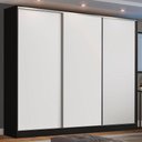 Ver imagem 1 de Guarda Roupa Casal 100% Mdf Madesa Zurique 3 Portas de Correr - Preto/branco