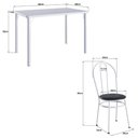 Ver imagem 3 de Conjunto Mesa de Jantar com 4 Cadeiras Multimóveis CR50266 Branco-Preto