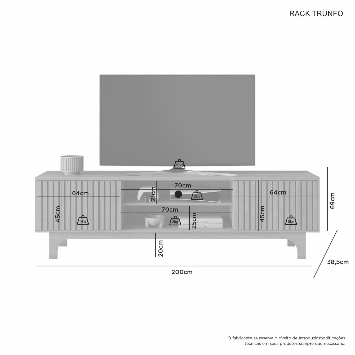 Rack para Tv até 70 Polegadas Trunfo Candian - 3