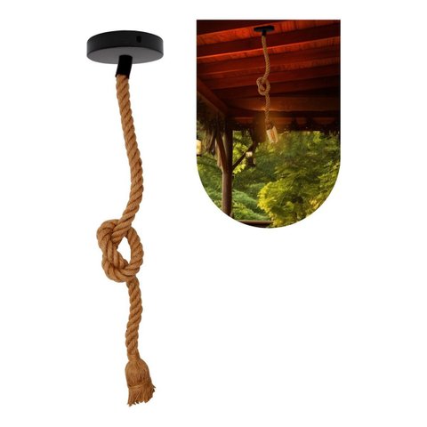 Pendente Corda Rustico 1m Unico Soquete Lpcr11 Roya