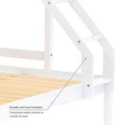 Beliche com Cama Casal Slim Rb Madeira Maciça Branco Housin - 6