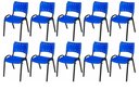 Ver imagem 2 de Cadeira Iso Base Preto Igreja, Escola, Escritório - Azul - Kit 10 Peças