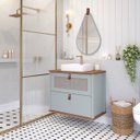 Ver imagem 3 de Armário de Banheiro 60cm Mdf Pistache 1 Porta Gaveta C/ Cuba