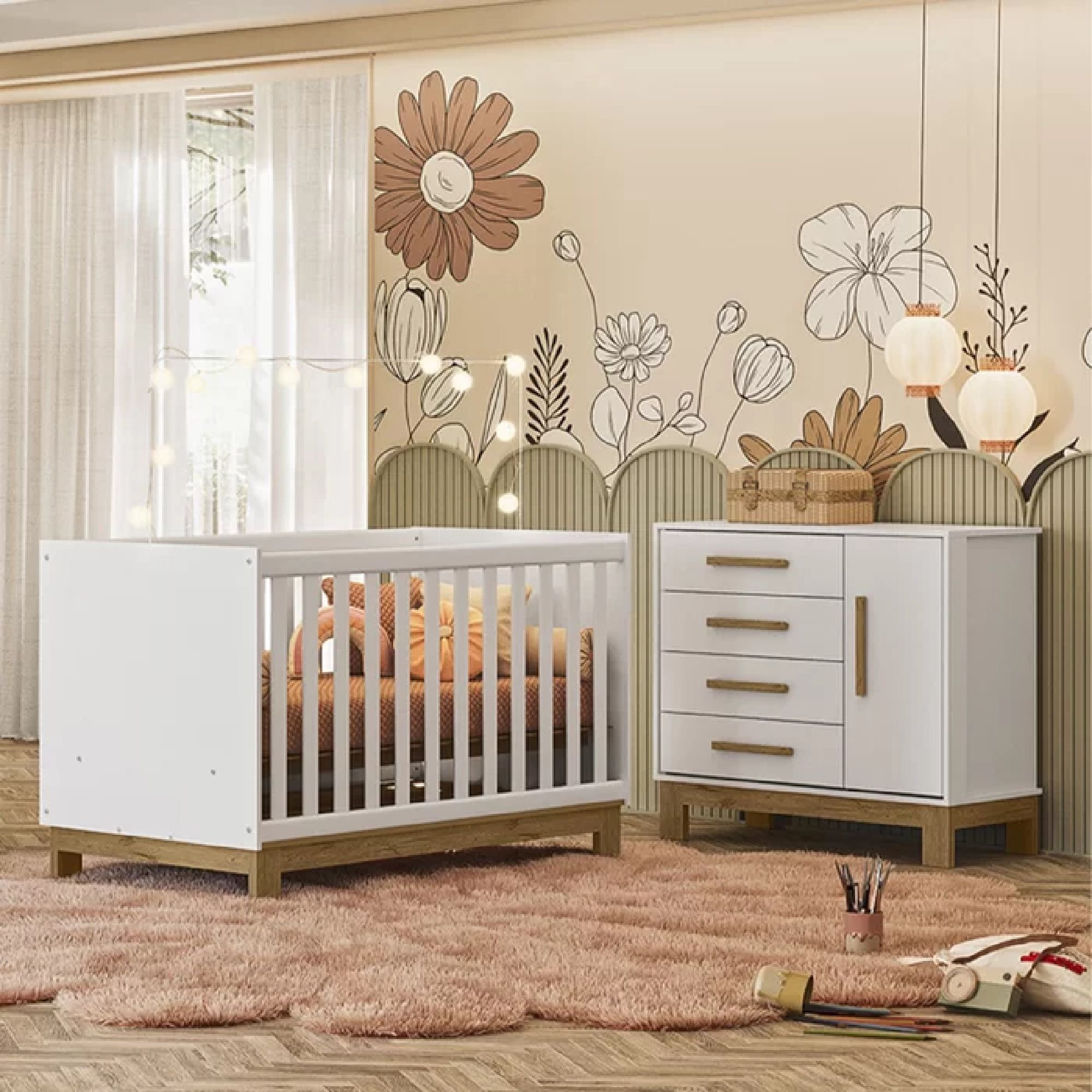 Jogo de Quarto Q Encanto Slim Comoda e Berço