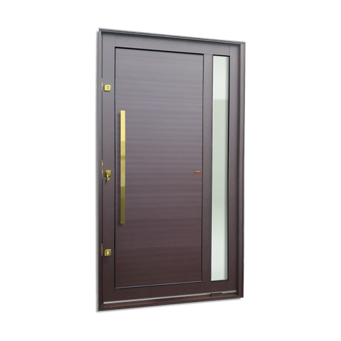 Porta Pivot.Alumínio Lamb.Visione c/Pux.e.Elite Marrom Gold 240x130 Brimak