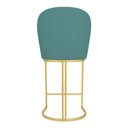 Ver imagem 6 de Banqueta Alta Bela Suede Base Metálica com Encosto Fixa 70cm Turquesa Pallazio