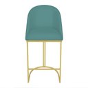Ver imagem 3 de Banqueta Alta Bela Suede Base Metálica com Encosto Fixa 70cm Turquesa Pallazio