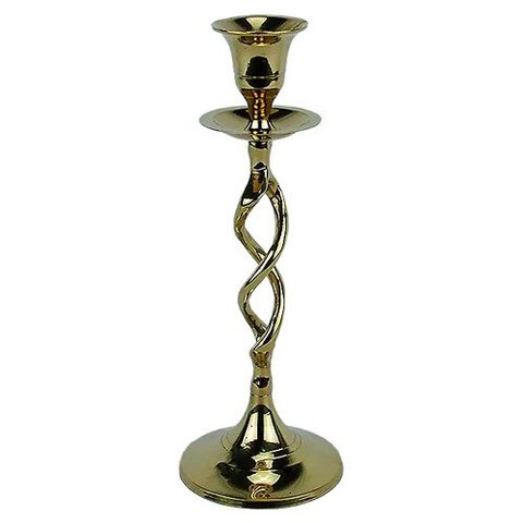 Castiçal Candelabro para 1 Vela de Metal Dourado decoração da Mesa Sala - 20x7cm