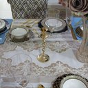 Ver imagem 6 de Castiçal Candelabro para 1 Vela de Metal Dourado decoração da Mesa Sala - 20x7cm