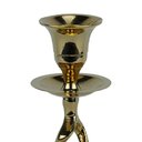 Ver imagem 4 de Castiçal Candelabro para 1 Vela de Metal Dourado decoração da Mesa Sala - 20x7cm