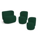 Ver imagem 1 de Kit 02 Poltronas e 01 Namoradeira Orgânica Molly Bouclê Verde - Desk Design