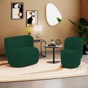 Ver imagem 2 de Kit 02 Poltronas e 01 Namoradeira Orgânica Molly Bouclê Verde - Desk Design