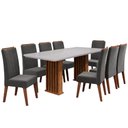 Ver imagem 1 de Conjunto de Mesa Sala de Jantar Ripada Tampo com Vidro Mond 2m 8 Cadeiras Sofia Veludo Viero
