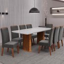 Ver imagem 2 de Conjunto de Mesa Sala de Jantar Ripada Tampo com Vidro Mond 2m 8 Cadeiras Sofia Veludo Viero