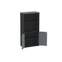 Ver imagem 5 de Armário Misto para Escritório com Nicho e Portas com Chave 159,6cm Linha P25 Pandin Branco/Preto/Gra