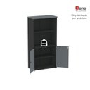 Ver mais imagens de Armário Misto para Escritório com Nicho e Portas com Chave 159,6cm Linha P25 Pandin Branco/Preto/Gra