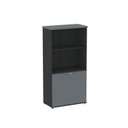 Ver imagem 3 de Armário Misto para Escritório com Nicho e Portas com Chave 159,6cm Linha P25 Pandin Branco/Preto/Gra