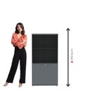 Ver imagem 6 de Armário Misto para Escritório com Nicho e Portas com Chave 159,6cm Linha P25 Pandin Branco/Preto/Gra