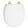 Assento Sanitário Laqueado Soft Close Village Branco para vaso Deca com Ferragem Dourada - 1