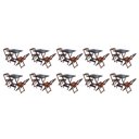 Ver imagem 1 de Kit 10 Jogos de Mesa Dobravel com 2 Cadeiras de Madeira 70x70 Ideal para Bar e Restaurante - Imbuia