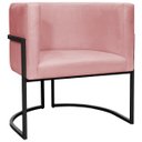 Ver imagem 4 de Kit 2 Poltronas Luna Decorativa Suede Cores Base Ferro Preto