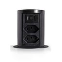 Ver imagem 1 de Torre de Tomada Slim Automática 2 Tomadas 10a + 2 Usb A+c Preto