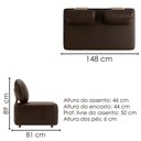 Ver imagem 3 de Sofá Modular 2 Lugares Block 148 cm Pes Madeira Courino Tcs 721 Moll