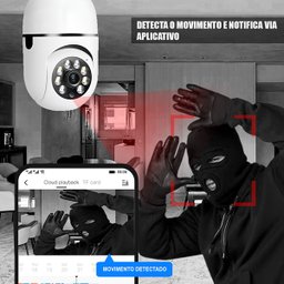 Câmera Ip Wi-fi Rosqueável E27 Hd com Áudio Detector de Movimento e Visão Noturna - 5