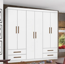 Ver imagem 1 de Guarda Roupa Casal 6 Portas 4 Gavetas 177cm Hercúles Branco - Carioca Móveis