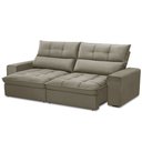 Ver imagem 6 de Sofá Retrátil Reclinável para Sala 3 Lugares 250cm Asaph F04 Veludo Marrom Claro - Lyam Decor