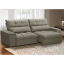 Ver imagem 2 de Sofá Retrátil Reclinável para Sala 3 Lugares 250cm Asaph F04 Veludo Marrom Claro - Lyam Decor