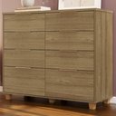 Ver imagem 3 de Cômoda Quarto 121cm 8 Gavetas Delmont Nature V02 - Mpozenato