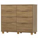 Ver imagem 5 de Cômoda Quarto 121cm 8 Gavetas Delmont Nature V02 - Mpozenato