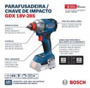 Ver imagem 4 de Chave de Impacto Bosch Brushless 285NM Gdx 18V 285 Versao Solo