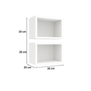 Ver imagem 7 de Kit 2 Nichos Infantil 30cm Quarto Sala Branco Organizador