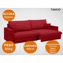 Ver mais imagens de Sofá Tango 1,80M Sem Caixa, Retrátil e Reclinável Velosuede Vermelho - Netsofás