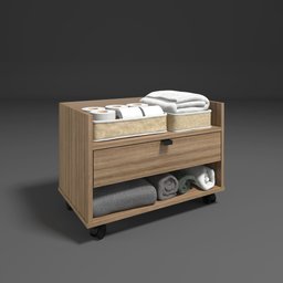 Gabinete para Banheiro Armário com Rodinhas 60cm Lamina Multiuso de Madeira - 7 Gabinete para Banheiro Armário com Rodinhas 60cm Lamina Multiuso de Madeira - 7