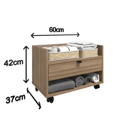 Gabinete para Banheiro Armário com Rodinhas 60cm Lamina Multiuso de Madeira - 4 Gabinete para Banheiro Armário com Rodinhas 60cm Lamina Multiuso de Madeira - 4