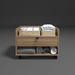 Gabinete para Banheiro Armário com Rodinhas 60cm Lamina Multiuso de Madeira - 6 Gabinete para Banheiro Armário com Rodinhas 60cm Lamina Multiuso de Madeira - 6