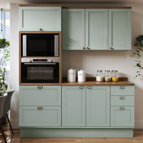 Armário de Cozinha Compacta Modulada 1,90m 7 Peças Iluminata Genialflex