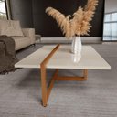 Ver imagem 1 de Mesa Centro Estilo Industrial Berlin Decorativa Moderna Klm Móveis Off White / Bronze