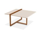 Ver imagem 3 de Mesa Centro Estilo Industrial Berlin Decorativa Moderna Klm Móveis Off White / Bronze