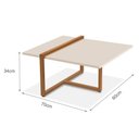 Ver imagem 2 de Mesa Centro Estilo Industrial Berlin Decorativa Moderna Klm Móveis Off White / Bronze