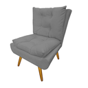 Ver imagem 1 de Poltrona Decorativa Estofada Recepção Consultório Clínica Karen Suede Cinza - LM DECOR
