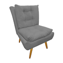 Ver imagem 2 de Poltrona Decorativa Estofada Recepção Consultório Clínica Karen Suede Cinza - LM DECOR