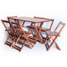 Conjunto Mesa 120x70 6 Cadeiras Dobrável Imbuia Ref. Dm120.6i Dmadeirastore - 1