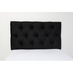 Cabeceiras Estofada Solteiro 90cm Painel Cor Preto Botoes Cristais - 1