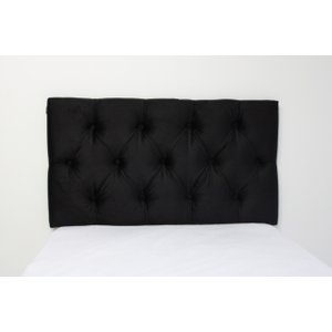 Cabeceiras Estofada Solteiro 90cm Painel Cor Preto Botoes Cristais