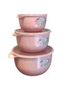 Ver imagem 2 de Kit 03 Potes Redondo Rosa Caçarola com Tampa Vasilhas